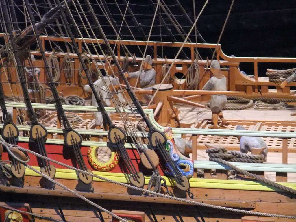 Part of the scale model of the Vasa ship, in the Vasa Museum