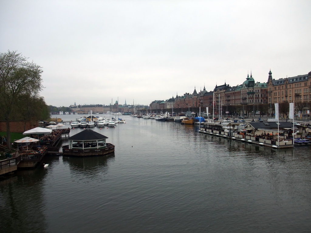 Boats in the Saltsjön bay, viewed from the Djurgardsbron bridge