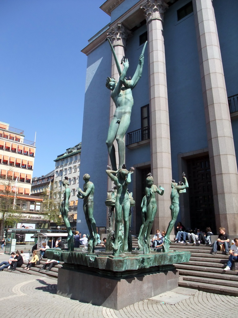 The Orfeusgruppen fountain in front of the Stockholm Concert Hall at Hötorget square