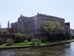 The Riksdag building and the Norrström river