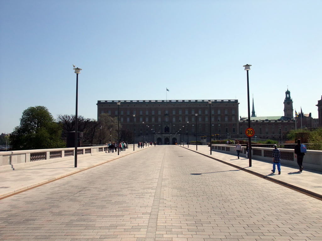 The Norrbro bridge, the Stockholm Palace, the Saint Nicolaus Church and the tower of the German Church