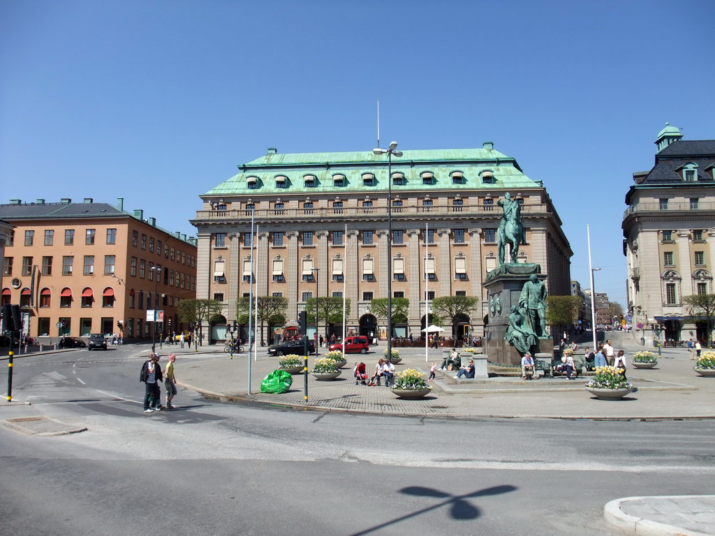 The Gustav Adolfs Torg square with an equestrian statue of Gustav II Adolf and the Dansmuseet