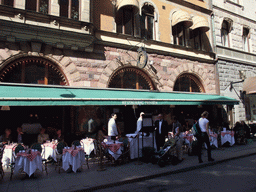 The front of Prinsen restaurant in the Mäster Samuelsgatan street