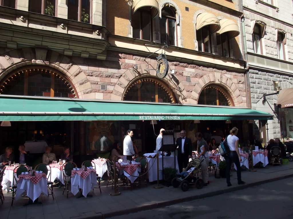 The front of Prinsen restaurant in the Mäster Samuelsgatan street
