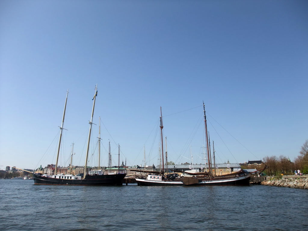 Boats in the Saltsjön bay, viewed from the Saltsjön ferry