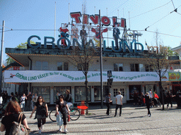 Miaomiao at the entrance of the Tivoli Gröna Lund amusement park