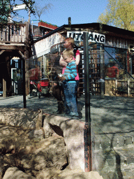 Mother and child with a Meerkat in the Skansen open air museum