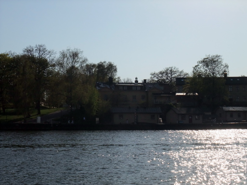 Houses on the Skeppsholmen island, viewed from the Saltsjön ferry