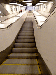 Escalator from Stockholm Arlanda Airport to the Arlanda Central Station