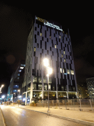 Front of the Elite Hotel Carolina Tower at the Eugeniavägen street, by night