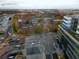 The Karolinska Institute Campus Solna and the Karolinska University Hospital, viewed from the top floor of the Elite Hotel Carolina Tower