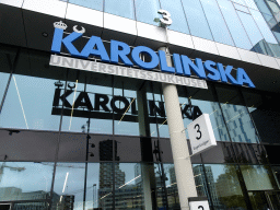 Facade of the Karolinska University Hospital at the Eugeniavägen street