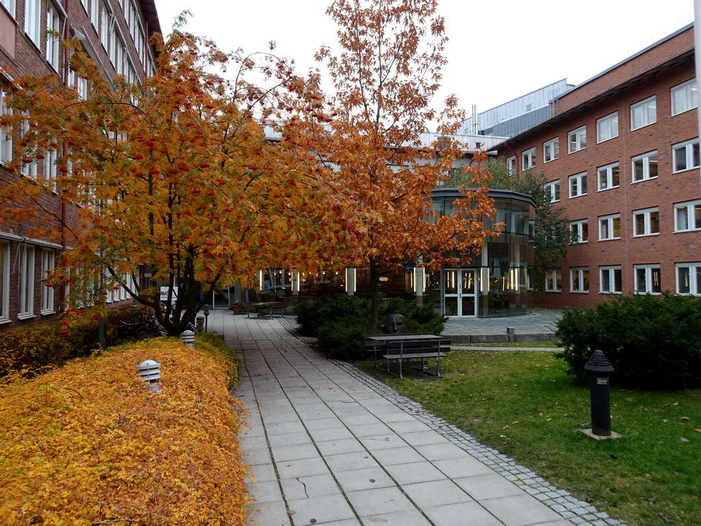 Front of the Public Health Agency building of the Karolinska Institute Campus Solna