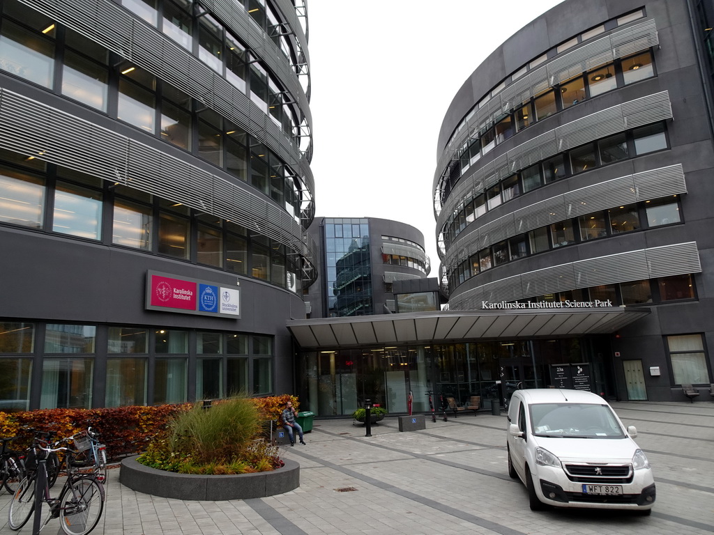 Front of the Karolinksa Institute Science Park at the Karolinska Institute Campus Solna