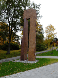 Piece of art at the southwest side of the park next to the Karolinska University Hospital, viewed from the Anna Steckséns Gata street