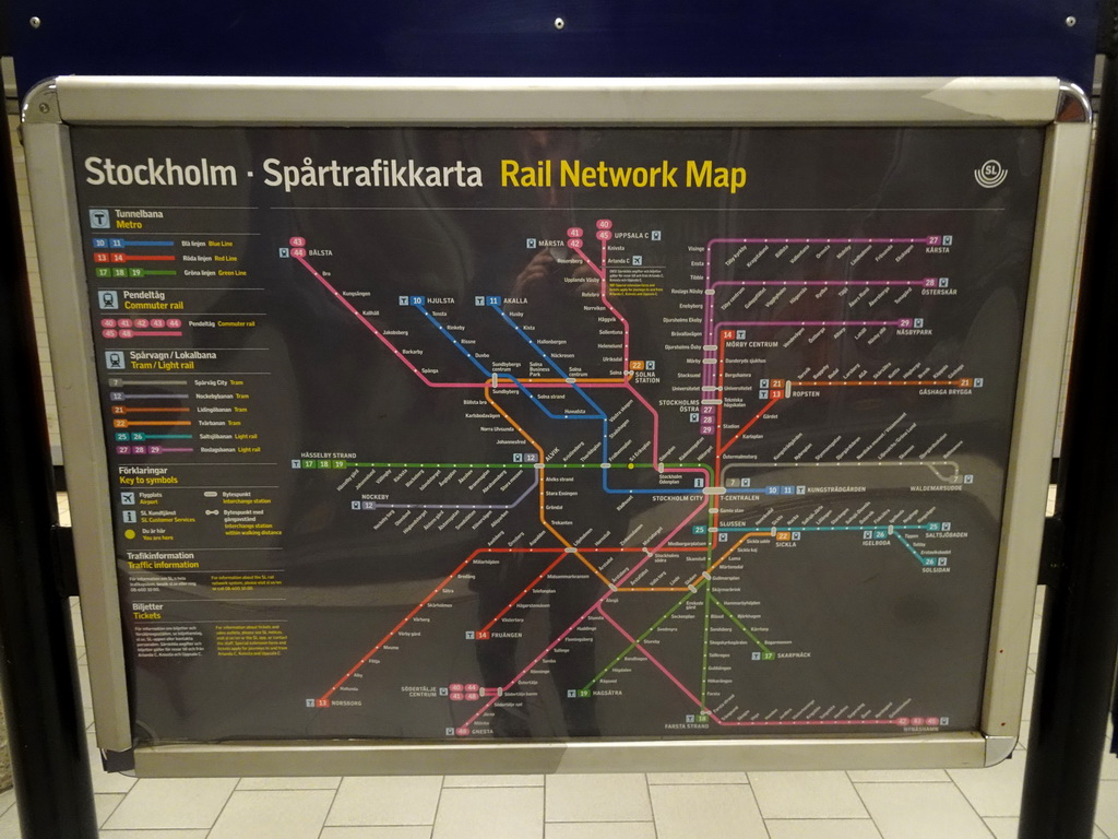 Stockholm Rail Network Map at the Sankt Eriksplan Metro Station