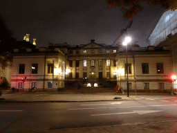 Front of the Supreme Court of Sweden at the Riddarhustorget street, by night