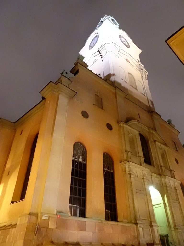 Front of the Saint Nicolaus Church at the Trångsund street, by night