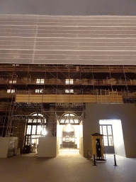 Front of the Stockholm Palace, under renovation, by night