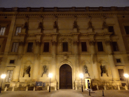 South side of the Stockholm Palace at the Slottsbacken square, by night