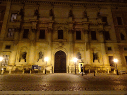 South side of the Stockholm Palace at the Slottsbacken square, by night