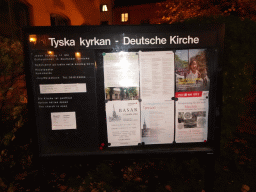 Information on the German Church, by night