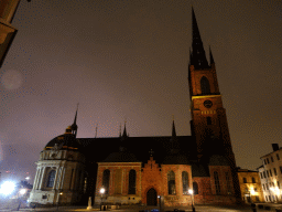 North side of the Riddarholmen Church, viewed from the Birger Jarls Torg square, by night