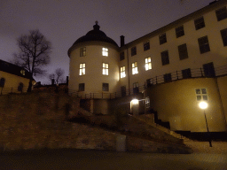 West side of the Svea Court of Appeal at the Norra Riddarholmshamnen street, by night