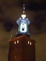 The tower of the Stockholm City Hall, by night