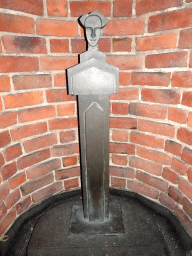 Statue at the Civic Court of the Stockholm City Hall, by night