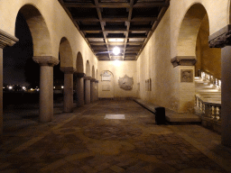 Gallery at the south side of the Stockholm City Hall, by night