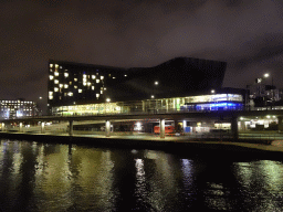 The Stockholm Waterfront Congress Centre, viewed from the Stadshusbron bridge, by night