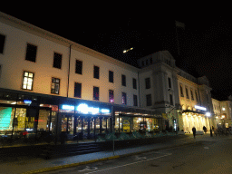 Front of Stockholm Central Station at the Centralplan square, by night