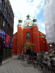West side of Saint James`s Church at the Jakobsgatan street