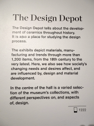 Explanation on the Design Depot at the Ground Floor of the Nationalmuseum