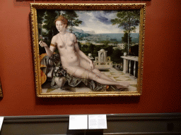 Painting `Venus Cythereia` by Jan Massys at the 16th Century exhibition at the Top Floor of the Nationalmuseum, with explanation
