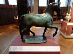 Statue `Trotting Horse` by Adriaen de Vries at the 16th Century exhibition at the Top Floor of the Nationalmuseum, with explanation