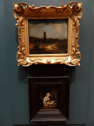 Paintings `View of Egmond aan Zee` by Jacob Isaackszoon van Ruysdael and `The Penitent Magdalen` by Gerrit Dou at the 17th Century exhibition at the Top Floor of the Nationalmuseum