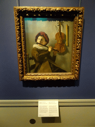 Painting `Boy Playing the Flute` by Judith Leyster at the 17th Century exhibition at the Top Floor of the Nationalmuseum, with explanation