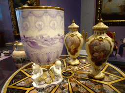 Porcelain vases at the 1800-1870 exhibition at the Middle Floor of the Nationalmuseum