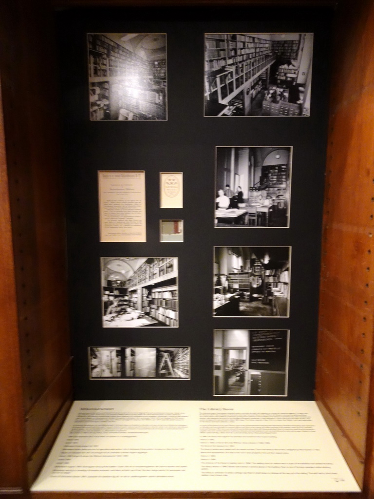 Photographs of the Old Library at the Middle Floor of the Nationalmuseum, with explanation