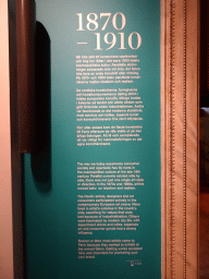 Information on the 1870-1910 exhibition at the Middle Floor of the Nationalmuseum