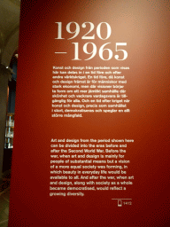 Information on the 1920-1965 exhibition at the Middle Floor of the Nationalmuseum