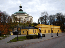 Front of the Bergrummet museum and the Eric Ericsonhallen concert hall at the Svensksundsvägen street at the Skeppsholmen island