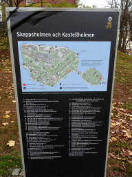 Map of the Skeppsholmen and Kastellholmen islands