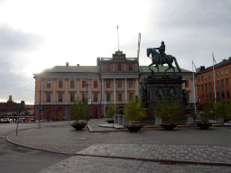 Gustav Adolfs Torg square with the equestrian statue of Gustav II Adolfthe and the front of the Arvfurstens Palats palace