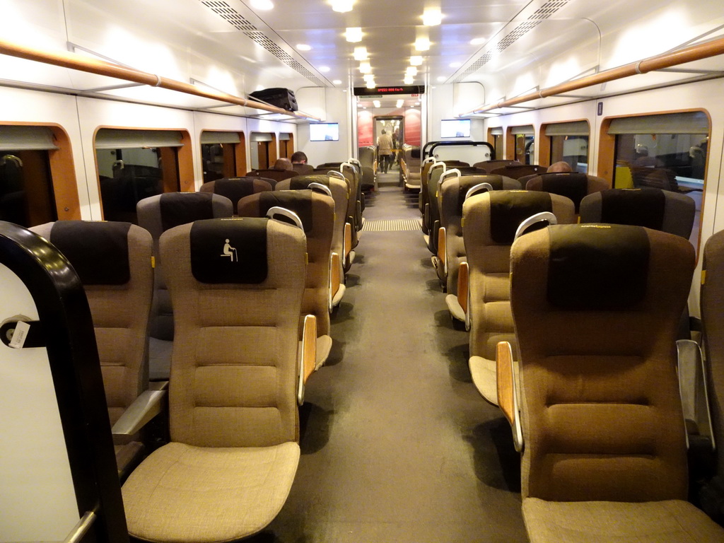 Interior of the Arlanda Express train from Stockholm Central Station to Arlanda Central Station