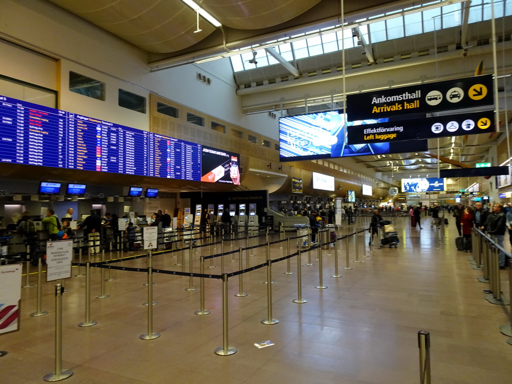 Interior of the Departures hall of Stockholm Arlanda Airport
