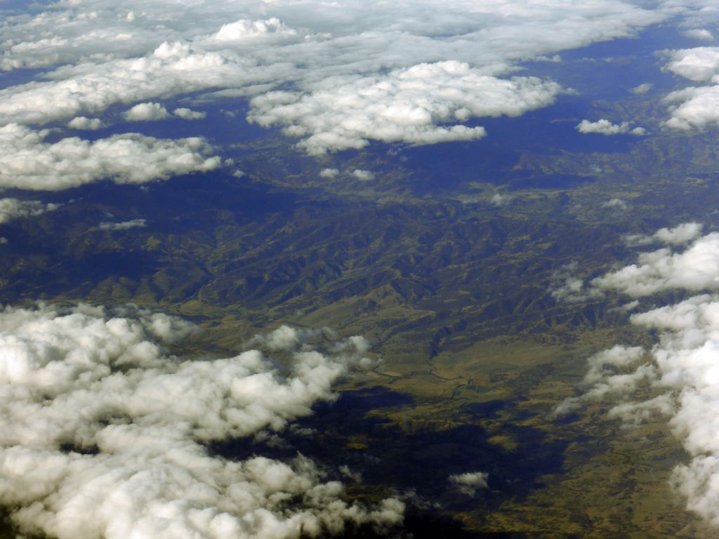 Hills at the Barrington Tops National Park, viewed from the airplane from Cairns