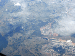 The West Pit Coal Mine, the Ravensworth West/Narama Coal Mine and the Nardell Coal Mine, viewed from the airplane from Cairns